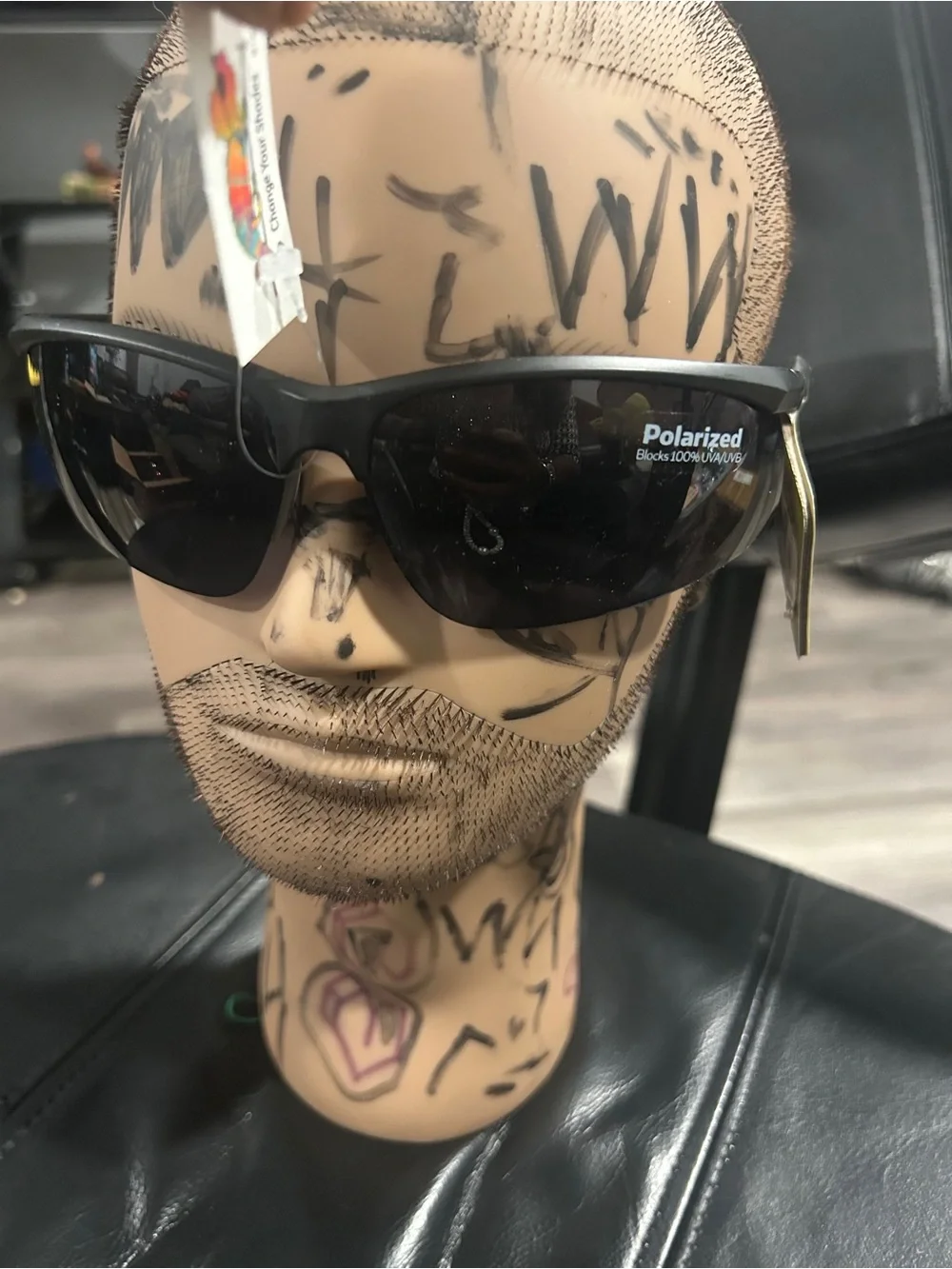 Polarized Black Wrap Sunglasses